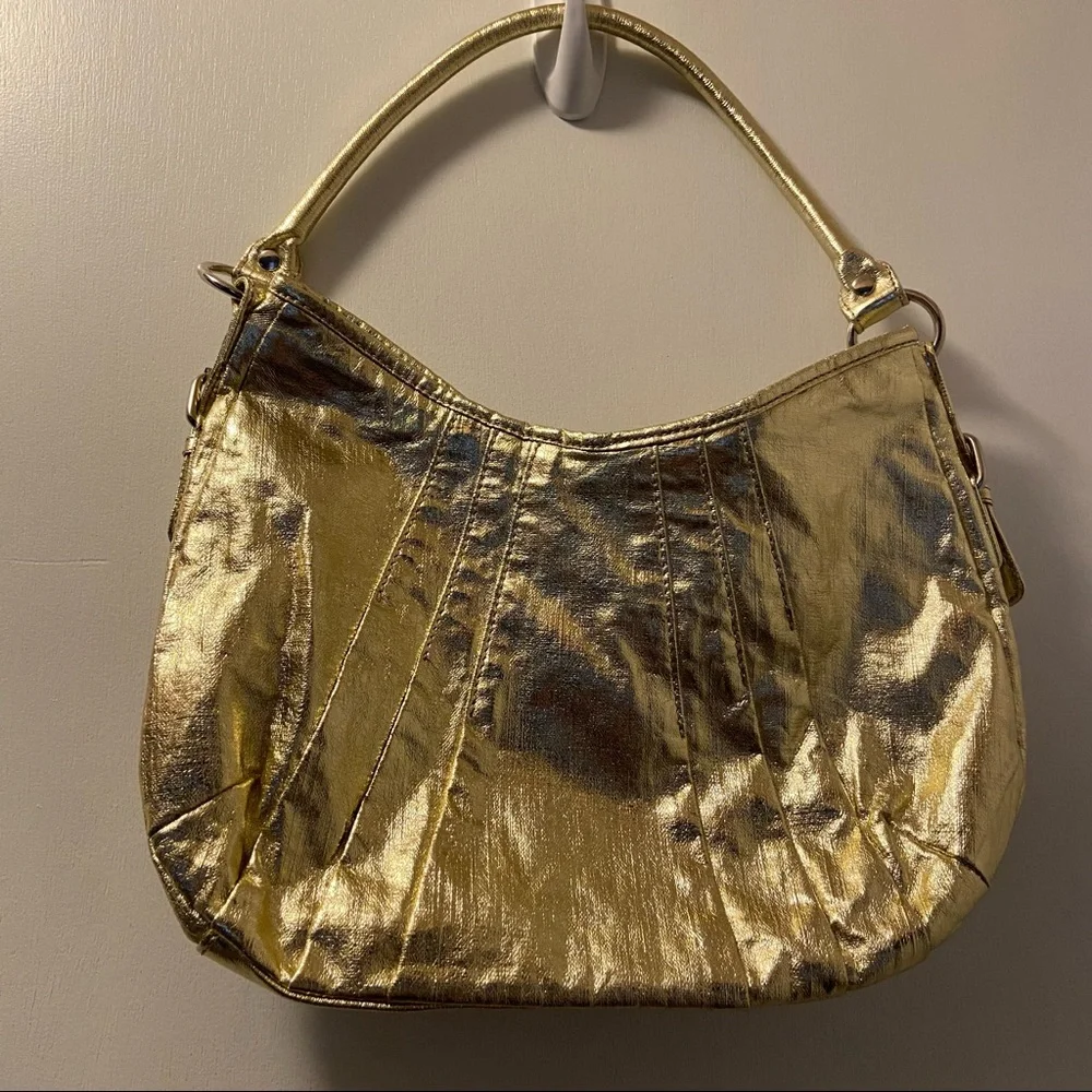 Gold Metallic Shoulder Bag for Women